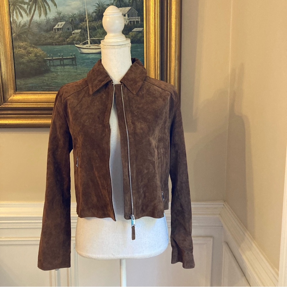 ZARA Brown Real Suede Leather Jacket - Picture 11 of 11